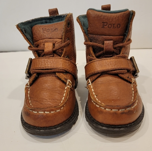 Polo boys infants toddler ranger boots kids shoes boots size 6 brown leather - Picture 2 of 8